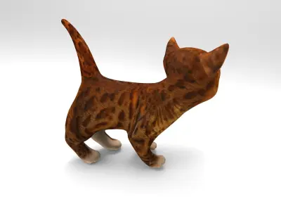 Cute cartoon Cat Rigged Low-poly 3D model