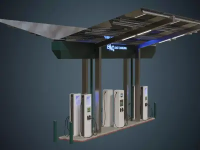 Solar Charging Station 1 Basic Low-poly 3D model