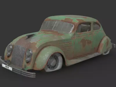 Abandoned Car - Chrysler Imperial Airflow Low-poly 3D model