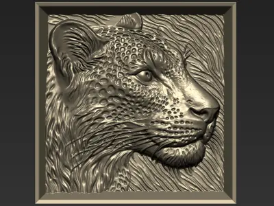 Leopard Head A3 3D print model
