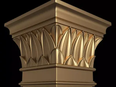 Carved Capital 0402 Low-poly 3D model