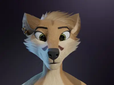 Athena Anthro Fox 3D model