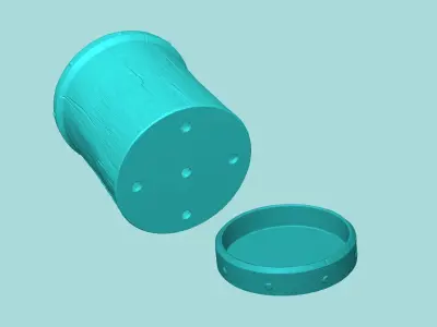 Vase 03 with Plate - Simple Plant Pot - Home Decor 3D print model
