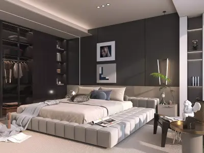 Modern Bedroom Scene 29 3D model