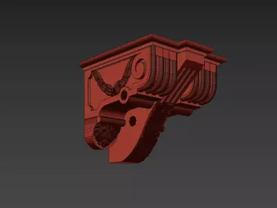 Classical Stone Carving 01 Low-poly 3D model