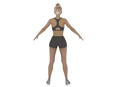 Realistic running  sport leggings Girl model 3D model