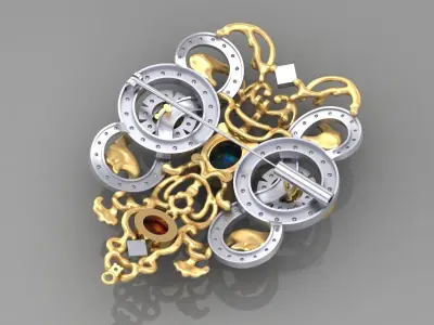 antiques Brooch 3D print model