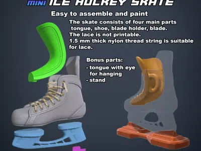 3D Printable Ice Hockey Skate Model 3D print model