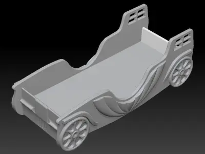 Bed-carriage for children or Furniture for Toys 3D print model