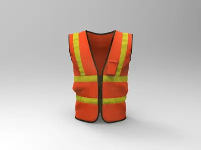 Realistic Worker Vest Low-poly 3D model