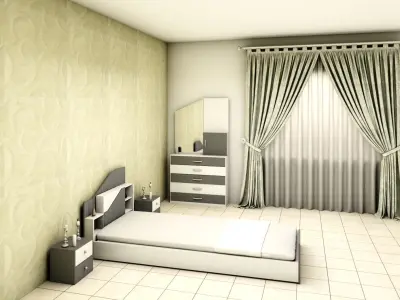 teenager bedroom set 3D model