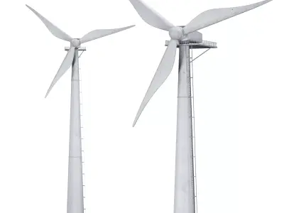 Wind Turbine animated 3D model