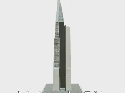 Futuristic Skyscraper Architectural Tower Low-poly 3D model