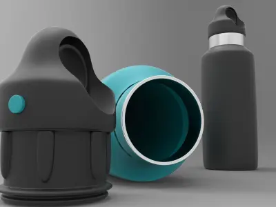 bottle stainless steel water Low-poly 3D model