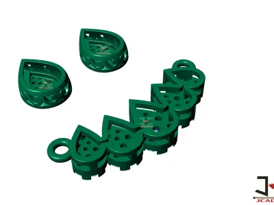 0231 - Fancy Diamond Pendant Set for Women 3D print model