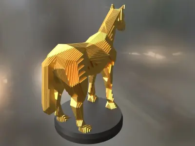 Parametric Horse Low-poly 3D model purchase