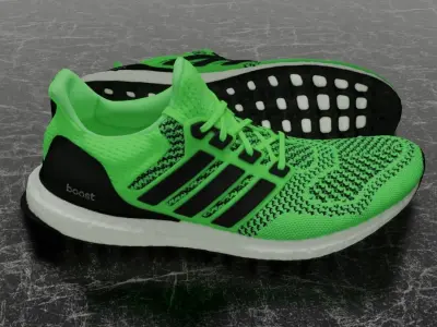 ADIDAS 3D SHOES - GREEN - ULTRABOOST Low-poly 3D model