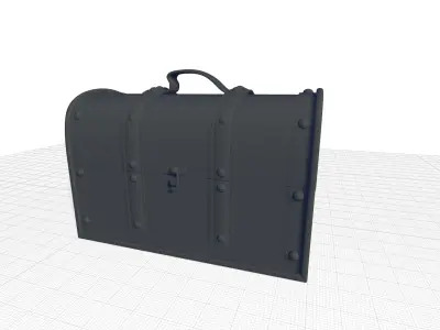 Baron Decorative Storage Trunk Wood Box 3D model