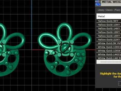 DIAMOND CLUSTER EARRING 3D PRINTABLE MODEL  3D print model