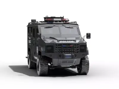 Swat Truck Low-poly 3D model