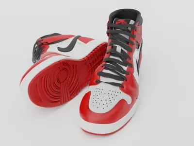 Nike Air Jordan 1 retro og 3D model