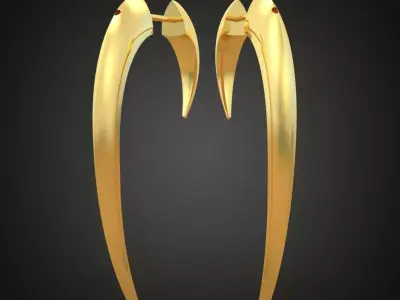 Earring 3D model 3D printable model 0001-8ol 3D print model