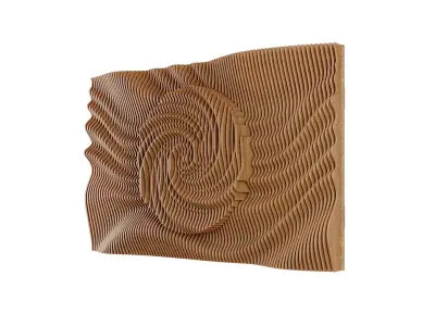 Parametric Wavy Wooden Wall Decor 13- wood cutting machines 3D model