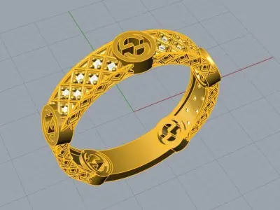Guchi Ring 3D print model