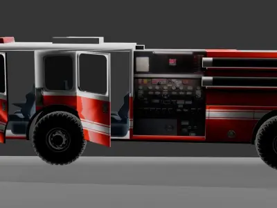 fire truck Low-poly 3D model