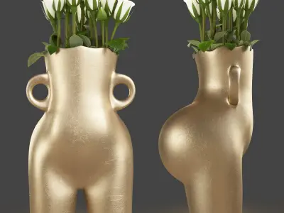 Bootyful Gold Bum Vase 3D model