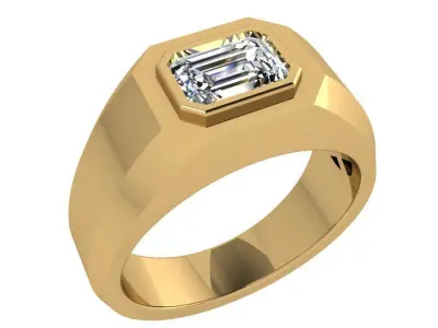 Emerald Diamond Ring 3755 3D print model