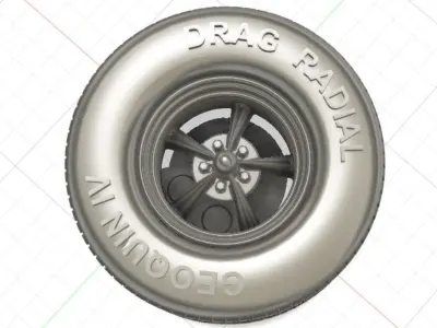 Torq Thrust II Wheels with Tires and Brakes for 3D Print 3D print model