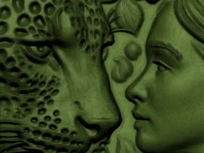 Leopard Head and A Girl A18 3D print model