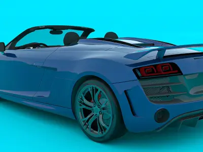 Convertible Mid Engine Supercar Low-poly 3D model