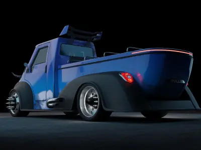 Little truck classic car design  Low-poly 3D model