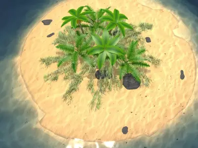 palm island Free low-poly 3D model