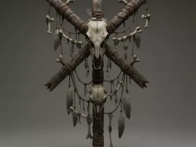 Symbol of Ancient Ritual Power Low-poly 3D model