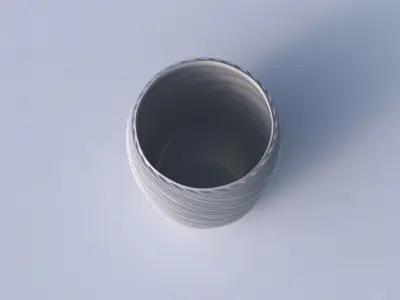 Bowl cylindrical with wavy extruded lines 3D print model