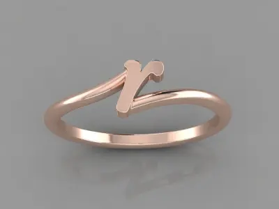 Alphabet Ring R 3D print model purchase