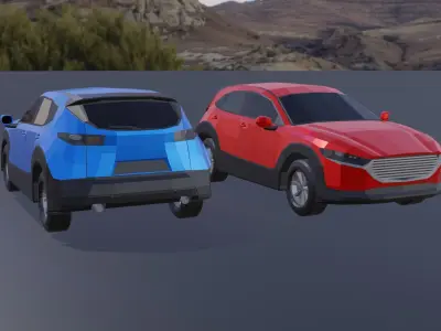 Low Poly SUV Cars Low-poly 3D model