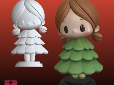 Christmas Tree Doll Festive Ornament STL Model 3D print model