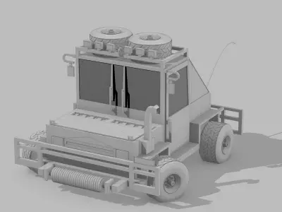 Jeep wrangler Low-poly 3D model