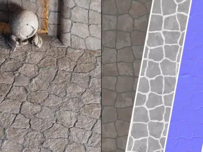 H112 Stone - PBR - 4K - Seamless - SBSAR Low-poly 3D model