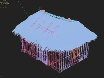 gAME Residential houses - straw house 65 3D model
