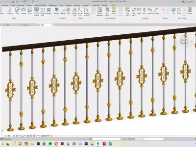 Classic Railing Revit Family type 008 3D model