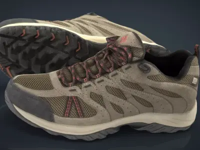 Hiking shoes  Low-poly 3D model
