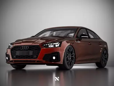Audi A5 SportBack S-Line - 2021 Rigged Low-poly 3D model
