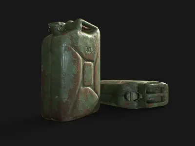 Steel Jerry Can Olive Green 20 Ltr Low-poly 3D model