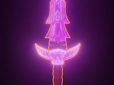 Energy Sword Video Game ready Low-poly 3D model