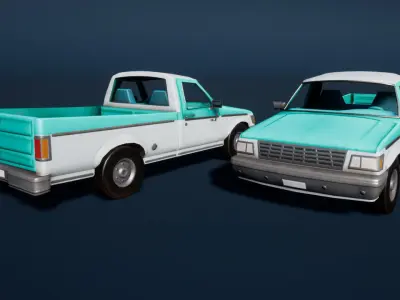 Pickup Truck Stylized Vehicle Low-poly 3D model